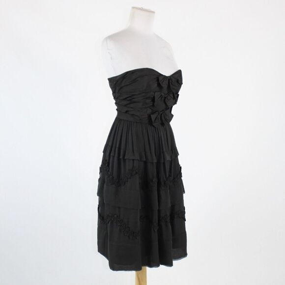 Jill Stuart black silk dress 12 - Picture 3 of 8